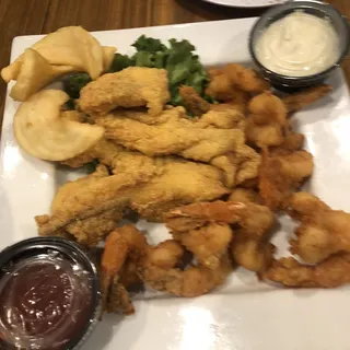 Small 1/2 Fried Catfish 1/2 Fried Shrimp