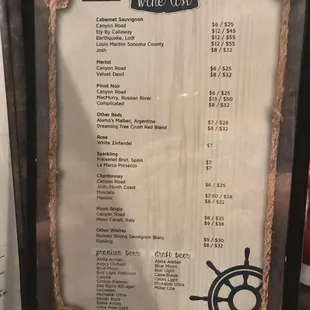 the menu