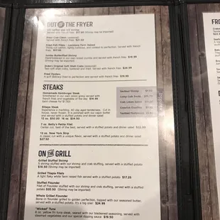 the menu