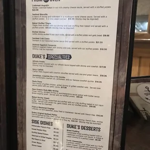 menu