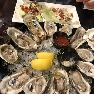 Raw oysters