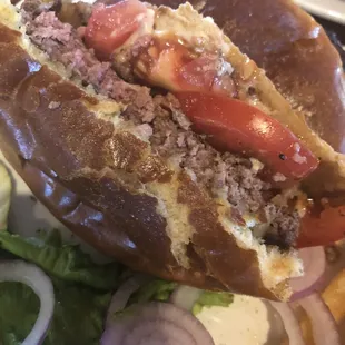 Medium cooked Burger (their version of Medium Rare :-(