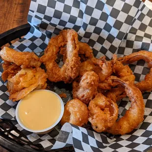 Fresh made onion rings