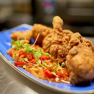 a plate of fried food