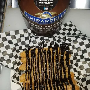 GHIRADELLI CHOCOLATE ON FRESHLY MADE CHURROS!