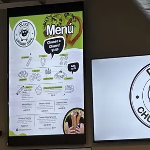 Churro Menu