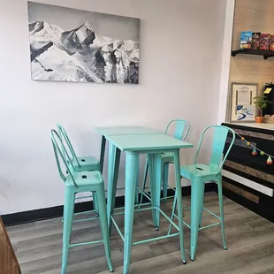 a table and chairs