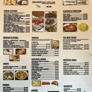 the menu