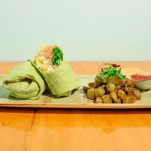 Veggie Spinach Breakfast wrap.