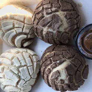 three cookies and a cup of coffee