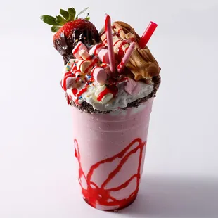 a strawberry milkshake