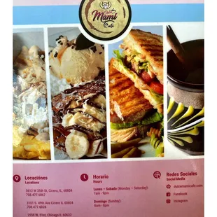 Interesting Menu.Dulce Mami Cafe.Crapes &amp; Waffles Cookies IceCreams Desserts Shakes Coffees Breakfast Sandwiches Nice Service! Cool!