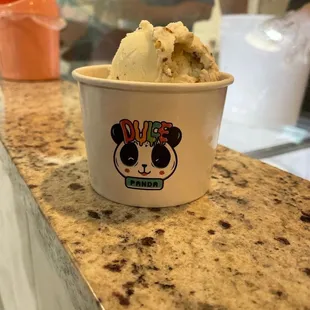 A cup of Banana &amp; Bourbon Butter Cream.,