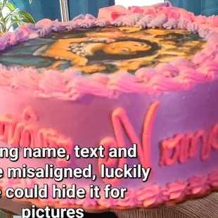 a woman holding a cake