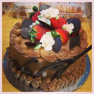 Chocolate on the inside and out with fruit.