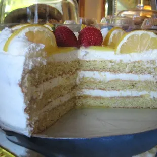 Lemon Cake with buttercream frosting.