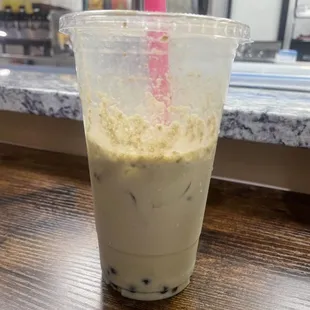 matcha+milk tea boba