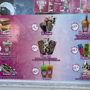 Dessert menu