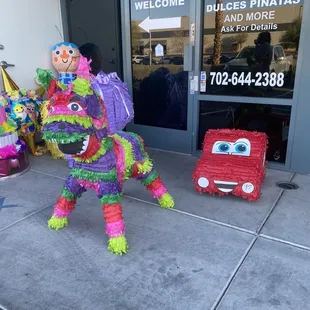 Cute Cars piñata and a classic burro piñata!!