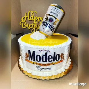Modelo cake on whipped cream cake