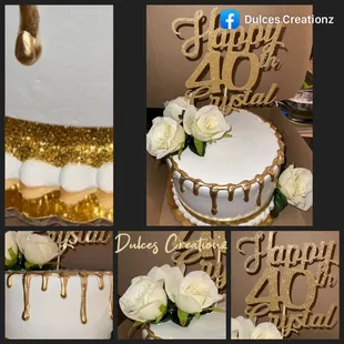 White and gold cake