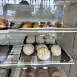 a display of baked goods