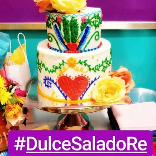 a cake with flowers on it