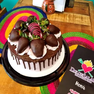 a chocolate covered cake