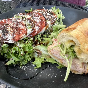 1/2 Turkey and Brie sandwich &amp; 1/2 caprese salad