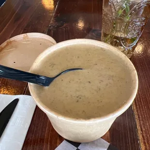 $8 bowl of soup. With pita sandwich and 15% tip a total of $25 for lunch in downtown Mooresville.
