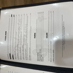 menu
