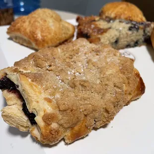 a plate of pastries