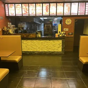 the inside of a restaurant