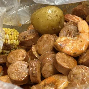 Sausage and shrimp