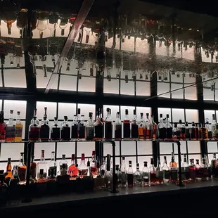 bottles of alcohol on shelves