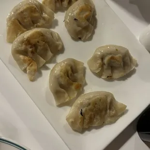 Pork and leek pan fried dumplings