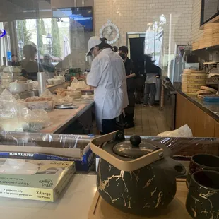 The dumpling ladies hard at work on a busy Sunday!