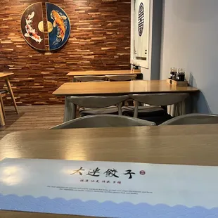 a table with a menu on it