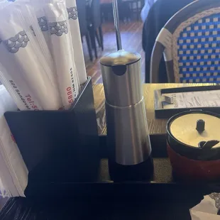 Condiment and Utensils (Soy Sauce / Chili Sauce)