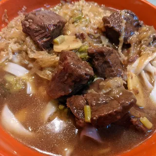Beef Noodle Soup with Pickled Cabbage