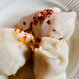 pork & cabbage dumpling  I melted chili flakes and butter