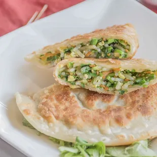 Green Chive Pancake - packet pancake filled with chive.