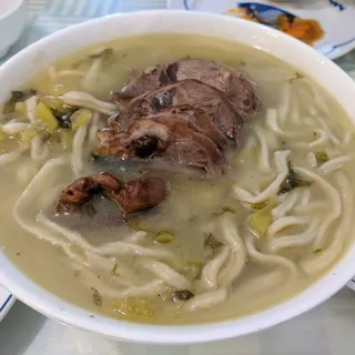 Beef Noodle Soup with Pickled Cabbage