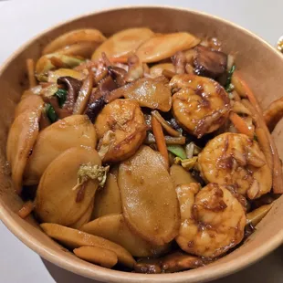 Rice Cake With Shrimp and Vegetables - Very Bland