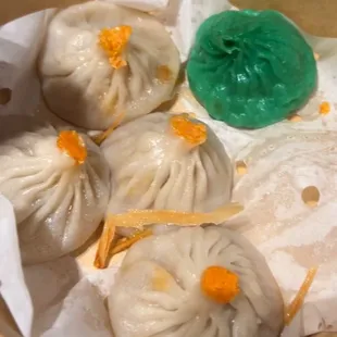 Crab &amp; pork soup dumplings and a shrimp &amp; zucchini soup dumpling