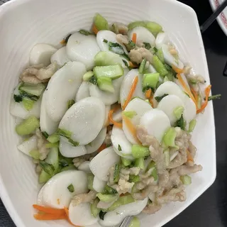 Mustard Green Shredded Pork Rice Cake