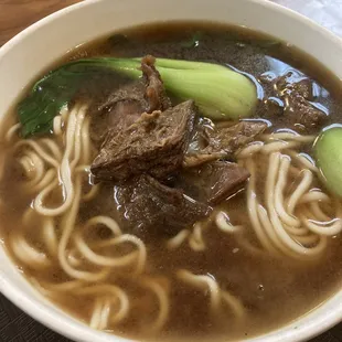 Beef noodle soup--big bowl with tons of noodles