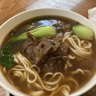 Beef noodle soup--big bowl with tons of noodles