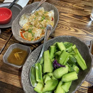 Cucumber Salad with Crushed Garlic