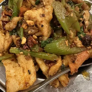 H1. Spicy Fried Chopped Chicken in Wok H1. K